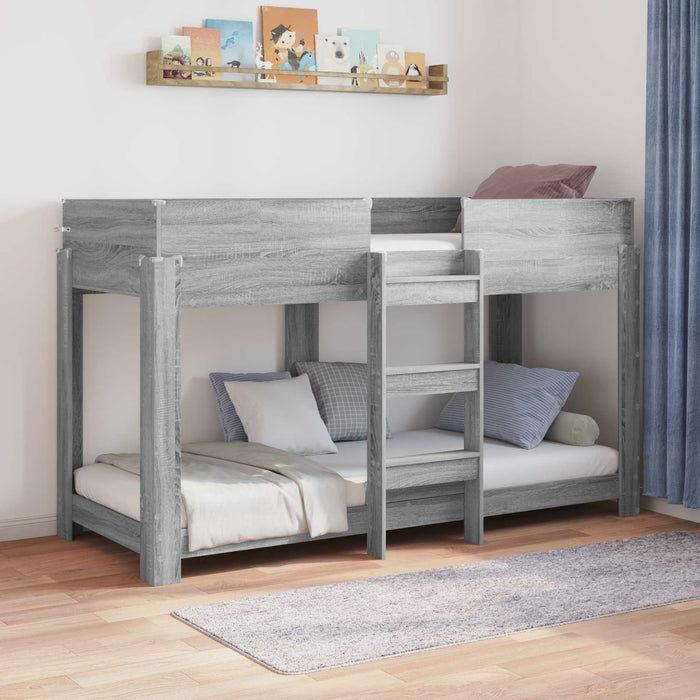 Pat Etajat pentru Copii Gri Sonoma 75 x 190 cm Lemn compozit - WALTI WALTI