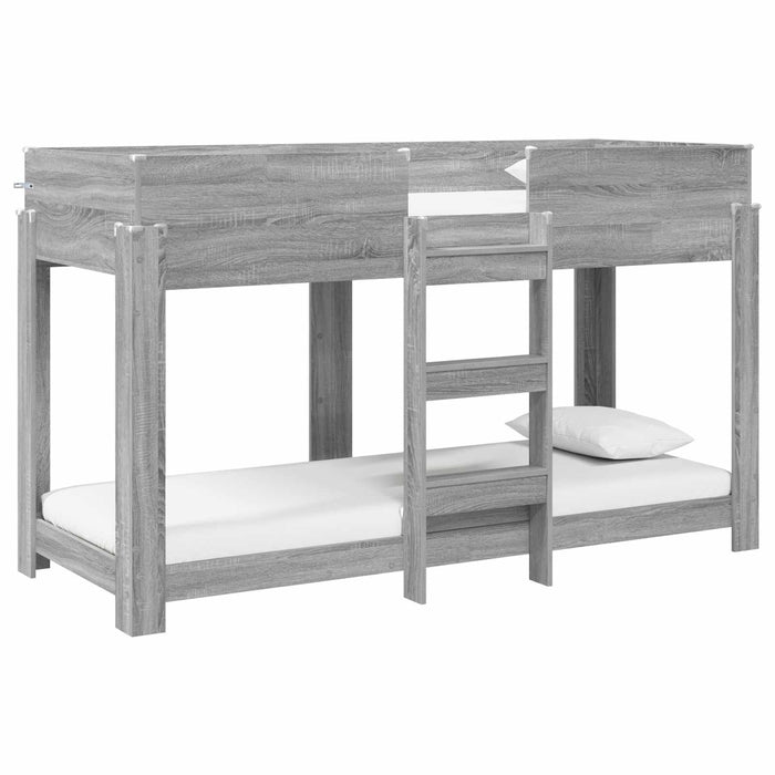 Pat Etajat pentru Copii Gri Sonoma 75 x 190 cm Lemn compozit - WALTI WALTI