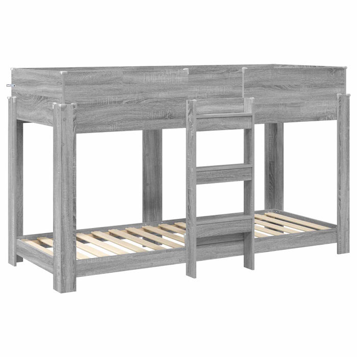 Pat Etajat pentru Copii Gri Sonoma 75 x 190 cm Lemn compozit - WALTI WALTI