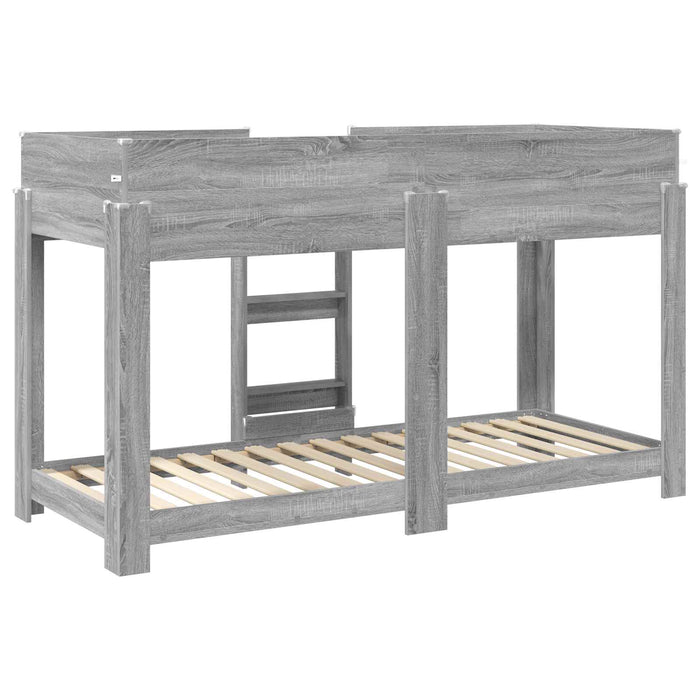 Pat Etajat pentru Copii Gri Sonoma 75 x 190 cm Lemn compozit - WALTI WALTI