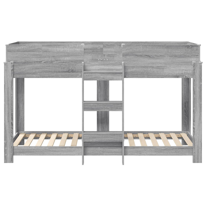 Pat Etajat pentru Copii Gri Sonoma 75 x 190 cm Lemn compozit - WALTI WALTI