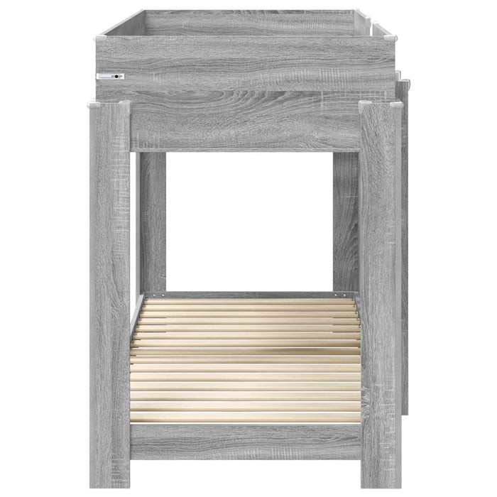 Pat Etajat pentru Copii Gri Sonoma 75 x 190 cm Lemn compozit - WALTI WALTI