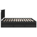 Cadru de pat cu headboard Negru 200 x 200 cm Lemn de pin masiv - WALTI WALTI