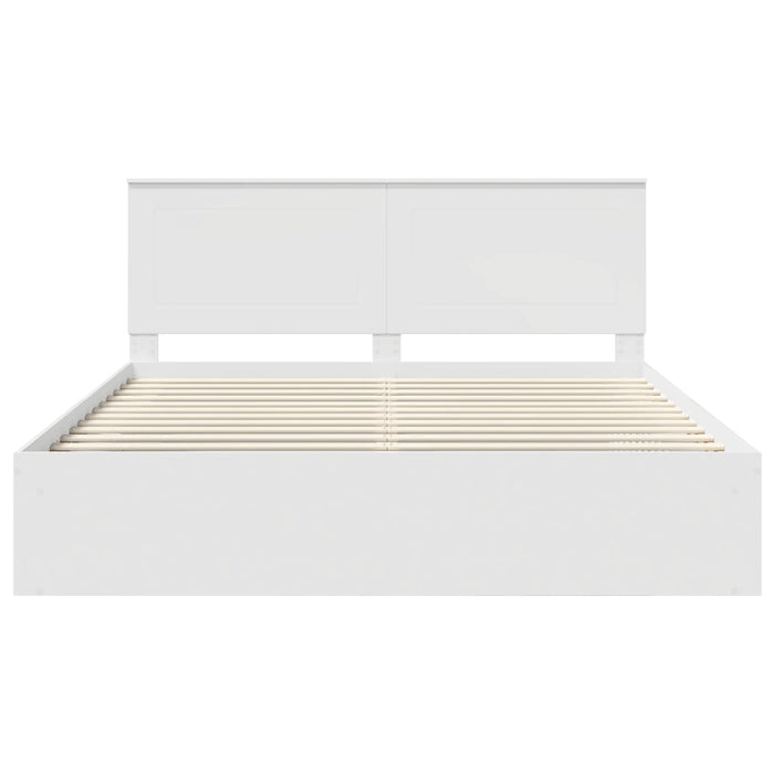 Cadru de pat cu headboard Alb 180 x 200 cm Lemn de pin masiv - WALTI WALTI