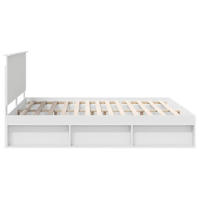 Cadru de pat cu headboard Alb 180 x 200 cm Lemn de pin masiv - WALTI WALTI