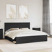 Cadru de pat cu headboard Negru 180 x 200 cm Lemn de pin masiv - WALTI WALTI