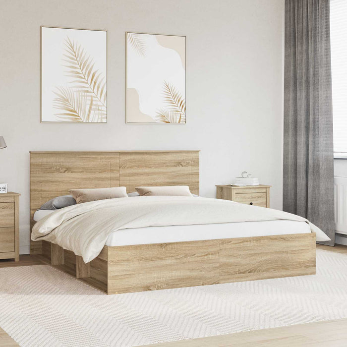 Cadru de pat cu headboard Sonoma 180 x 200 cm Lemn de pin masiv - WALTI WALTI