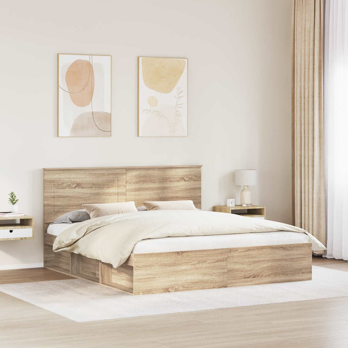 Cadru de pat cu headboard Sonoma 180 x 200 cm Lemn de pin masiv - WALTI WALTI