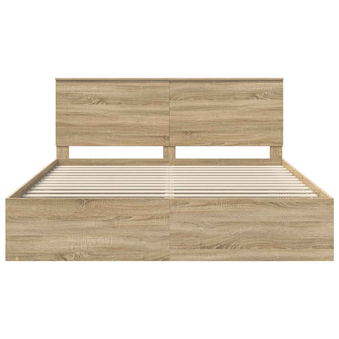 Cadru de pat cu headboard Sonoma 180 x 200 cm Lemn de pin masiv - WALTI WALTI