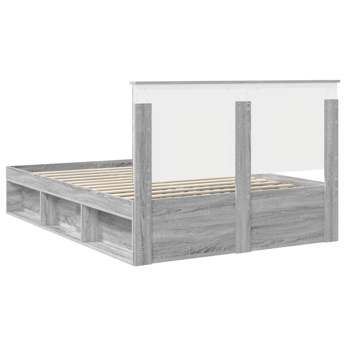 Cadru de pat Gri Sonoma 160 x 200 cm Lemn de pin masiv - WALTI WALTI