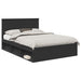Cadru de pat cu headboard Negru 150 x 200 cm Lemn de pin masiv - WALTI WALTI