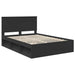Cadru de pat cu headboard Negru 150 x 200 cm Lemn de pin masiv - WALTI WALTI