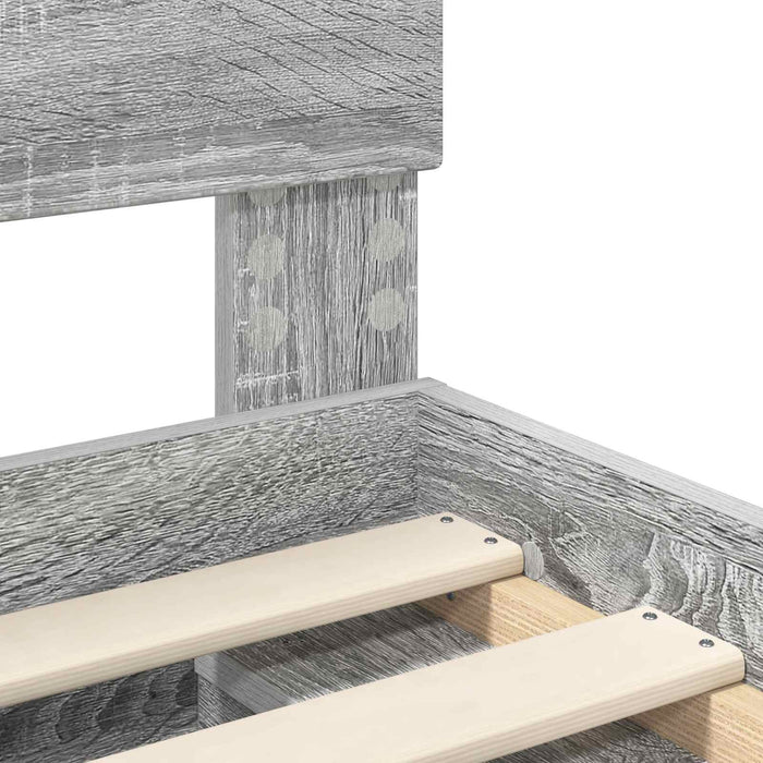 Cadru de pat Gri Sonoma 150 x 200 cm Lemn de pin masiv - WALTI WALTI