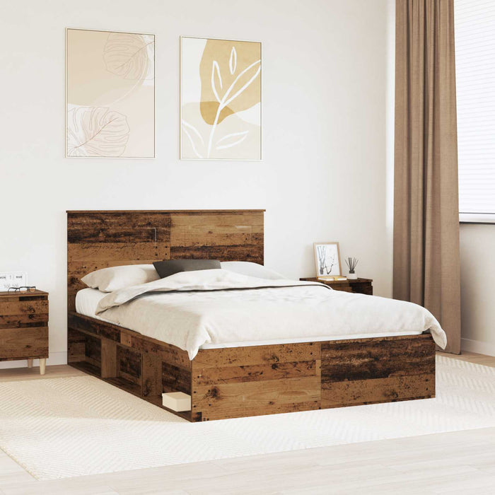 Cadru de pat Lemn vechi 150 x 200 cm Lemn de pin masiv - WALTI WALTI