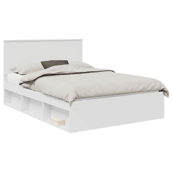 Cadru de pat cu headboard Alb 140 x 200 cm Lemn de pin masiv - WALTI WALTI