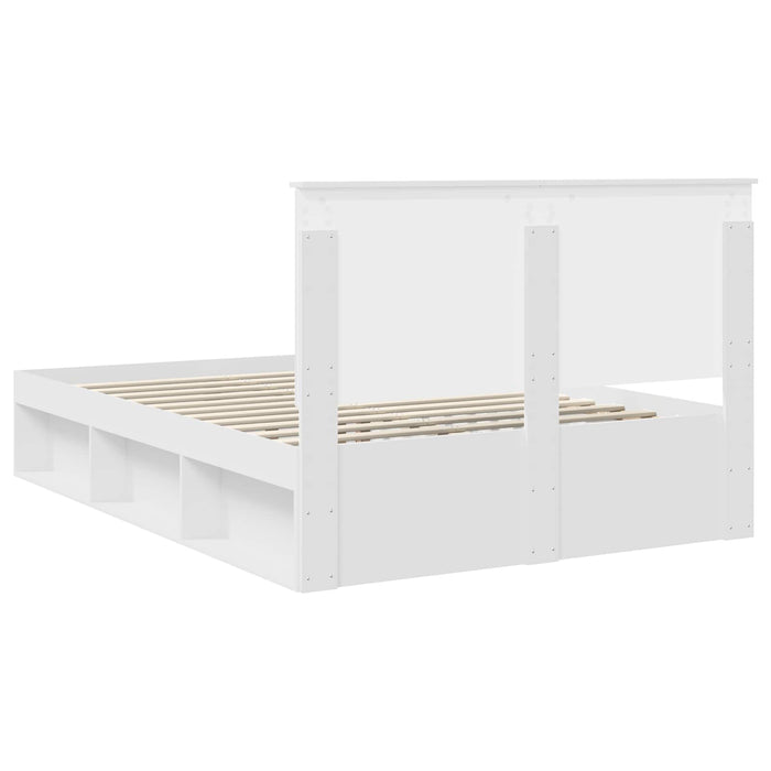 Cadru de pat cu headboard Alb 140 x 200 cm Lemn de pin masiv - WALTI WALTI