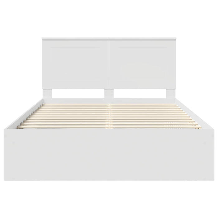 Cadru de pat cu headboard Alb 140 x 200 cm Lemn de pin masiv - WALTI WALTI
