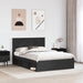 Cadru de pat cu headboard Negru 140 x 200 cm Lemn de pin masiv - WALTI WALTI