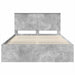 Cadru de pat cu headboard Beton 140 x 200 cm Lemn de pin masiv - WALTI WALTI