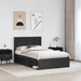 Cadru de pat cu headboard Negru 135 x 190 cm Lemn de pin masiv - WALTI WALTI