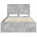Cadru de pat Gri Concret 135 x 190 cm Lemn de pin masiv - WALTI WALTI