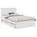 Cadru de pat cu headboard Alb 120 x 200 cm Lemn de pin masiv - WALTI WALTI
