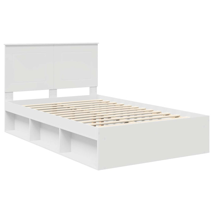 Cadru de pat cu headboard Alb 120 x 200 cm Lemn de pin masiv - WALTI WALTI