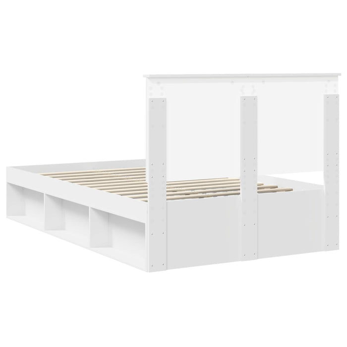 Cadru de pat cu headboard Alb 120 x 200 cm Lemn de pin masiv - WALTI WALTI