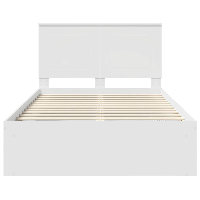 Cadru de pat cu headboard Alb 120 x 200 cm Lemn de pin masiv - WALTI WALTI