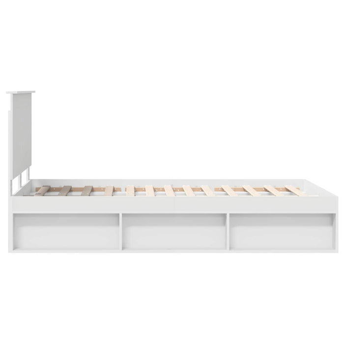 Cadru de pat cu headboard Alb 120 x 200 cm Lemn de pin masiv - WALTI WALTI