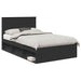 Cadru de pat cu headboard Negru 120 x 200 cm Lemn de pin masiv - WALTI WALTI