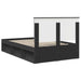 Cadru de pat cu headboard Negru 120 x 200 cm Lemn de pin masiv - WALTI WALTI
