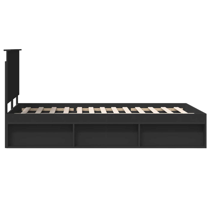 Cadru de pat cu headboard Negru 120 x 200 cm Lemn de pin masiv - WALTI WALTI