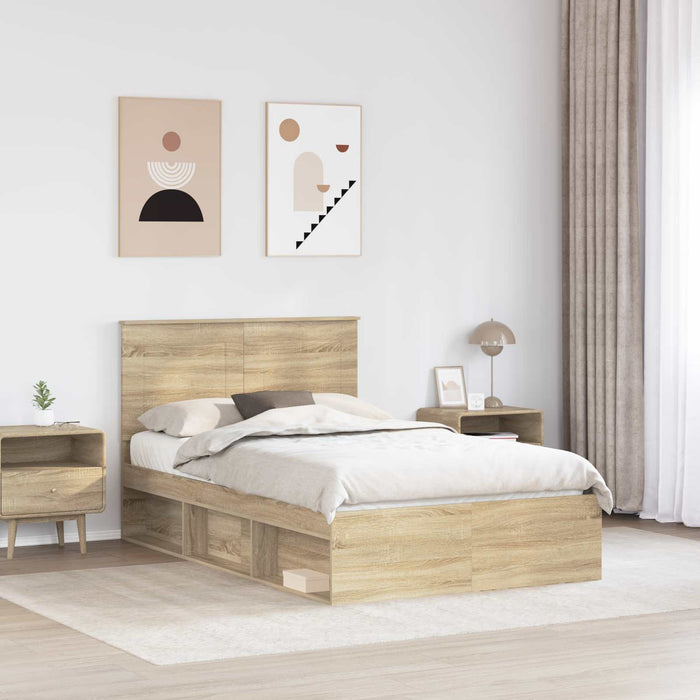 Cadru de pat cu headboard Sonoma 120 x 200 cm Lemn de pin masiv - WALTI WALTI