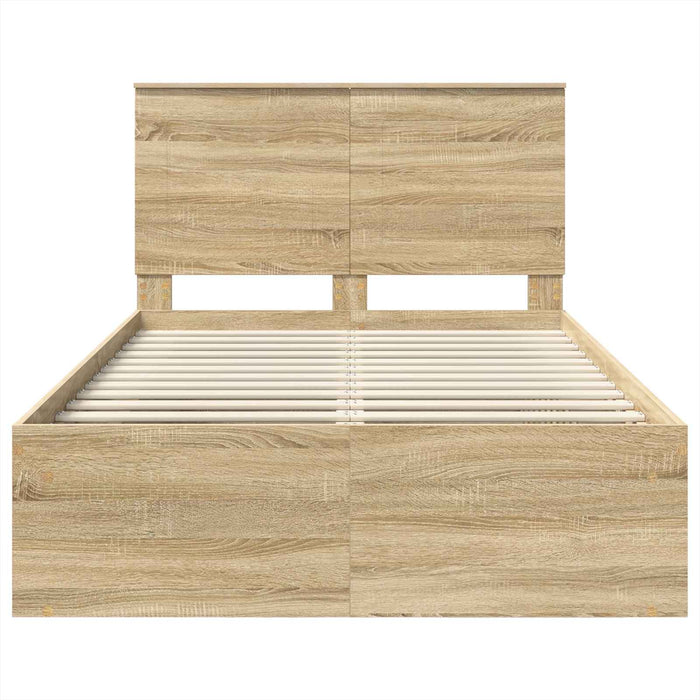 Cadru de pat cu headboard Sonoma 120 x 200 cm Lemn de pin masiv - WALTI WALTI