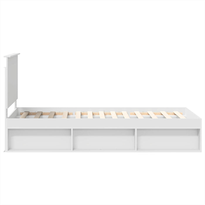 Cadru de pat cu headboard Alb 90 x 190 cm Lemn de pin masiv - WALTI WALTI