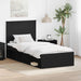 Cadru de pat cu headboard Negru 90 x 190 cm Lemn de pin masiv - WALTI WALTI