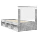 Cadru de pat Gri Concret 90 x 190 cm Lemn de pin masiv - WALTI WALTI
