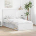 Cadru de pat cu headboard Alb 90 x 200 cm Lemn de pin masiv - WALTI WALTI