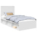 Cadru de pat cu headboard Alb 90 x 200 cm Lemn de pin masiv - WALTI WALTI