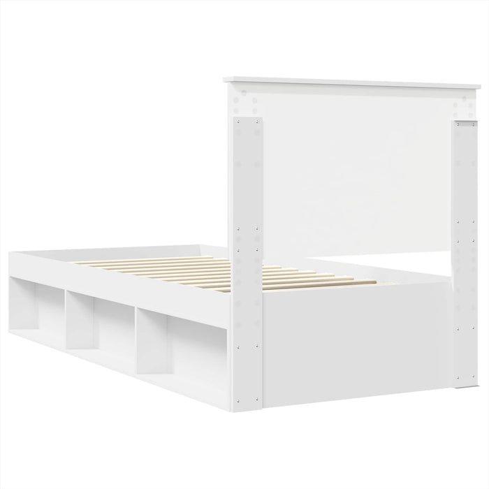 Cadru de pat cu headboard Alb 90 x 200 cm Lemn de pin masiv - WALTI WALTI