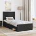 Cadru de pat cu headboard Negru 90 x 200 cm Lemn de pin masiv - WALTI WALTI