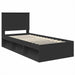 Cadru de pat cu headboard Negru 90 x 200 cm Lemn de pin masiv - WALTI WALTI