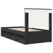 Cadru de pat cu headboard Negru 90 x 200 cm Lemn de pin masiv - WALTI WALTI