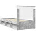 Cadru de pat cu headboard Beton 90 x 200 cm Lemn de pin masiv - WALTI WALTI