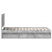 Cadru de pat cu headboard Beton 90 x 200 cm Lemn de pin masiv - WALTI WALTI