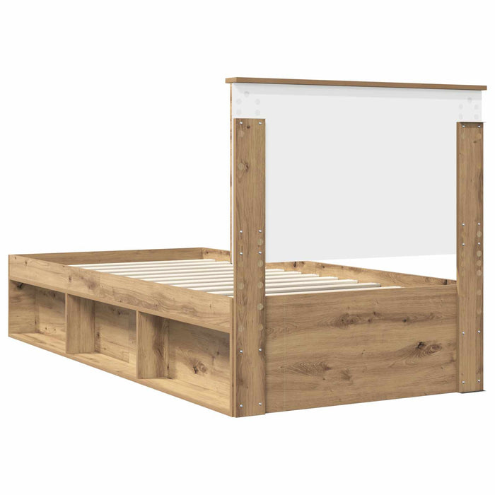 Cadru de pat Stejar artizanal 75 x 190 cm Lemn de pin masiv - WALTI WALTI