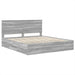 Cadru de pat cu sertar Gri Sonoma 200 x 200 cm Lemn Ingineresc - WALTI WALTI