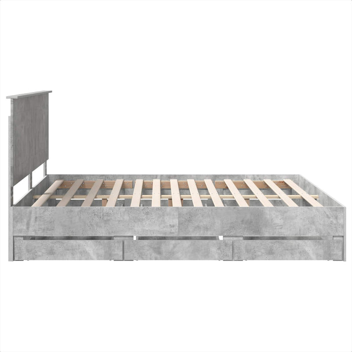 Cadru de pat Gri din beton 180 x 200 cm Lemn Ingineresc - WALTI WALTI