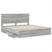 Cadru de pat cu sertar Gri Sonoma 180 x 200 cm Lemn Ingineresc - WALTI WALTI